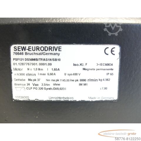 Control unit SEW-EURODRIVE PSF121 DS56MB/TF/AS1H/SB10 SN:011287767901000109 - ! -