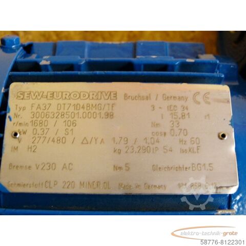 Control unit SEW-Eurodrive FA37 DT71D4BMB/TF Getriebemotor   - ! -