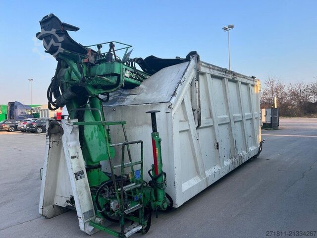Roll-off container  CONTAINER SCARRABILE USATO CON TETTO E GRU