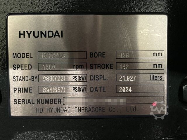 Aggregat Hyundai DP222LC - 825 kVA Generator - DPX-19858