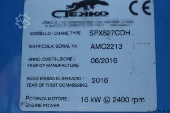 Mobilkran Jekko SPX527CDH-2 Hybrid, 2700kg Capacity, 12.1m Main Bo