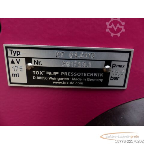 Component  TOX Pressotechnik Kraftpaket ES250.100.395.43 Pneumo-Hydraulikaggregat