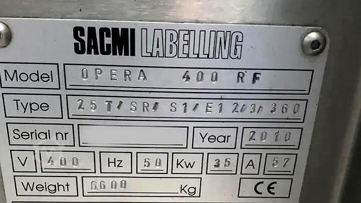 Etikettieranlage SACMI Labelling S.p.A. Opera 400 RF