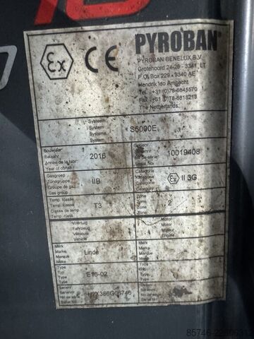 E 16 - 386 / 02 Evo * ATEX-EX * PYROBAN 3G / Zone 2 * Triplex-Freihubmast !! LINDE E 16 - 386 / 02 Evo * Atex EX * PYROBAN 3G / Z2 * Triplex FFL !!