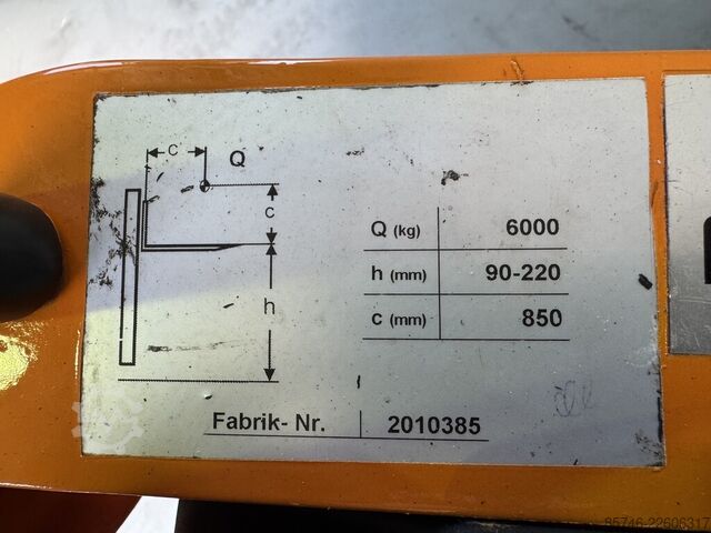 EFU 60 So * (6,0 t bei 850 mm !!) GENKINGER EFU 60 So * ( 6.0 T @ 850 MM !! )