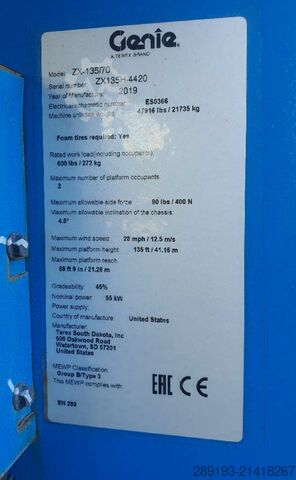 Teleskoparbeitsbühne Genie ZX 135/70 Diesel 43,15 m