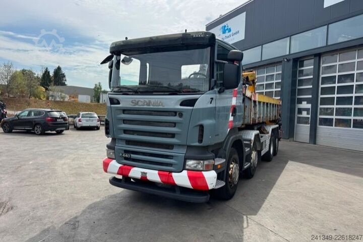 Abrollkipper SCANIA R440 8x2 Hiab 20T & Kran abnehmbar HMF 2220-7