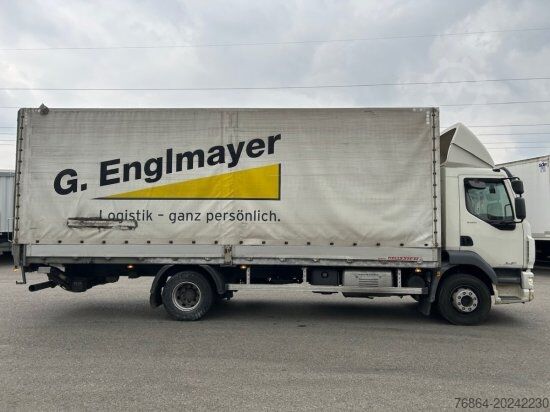 Flatbed truck with tarp DAF LF 260 16 TONNER PLANE MIT LBW, MANUELL, E6,