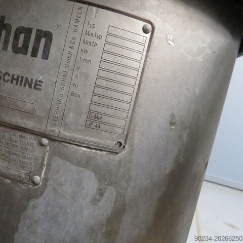 40 Litre Stephan Stainless Steel Cutter Type UMM/SK40E PILOTE STEPHAN UMM/SK40E PILOTE