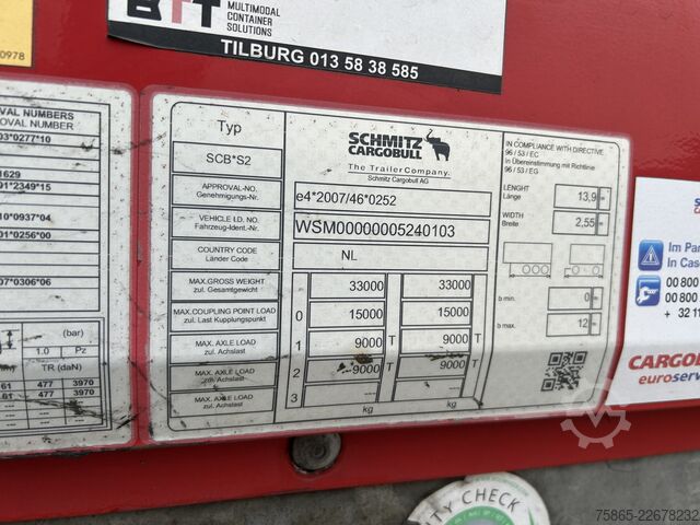 Box body Schmitz Cargobull SCB S2 / Box Trailer / 2 as Disk