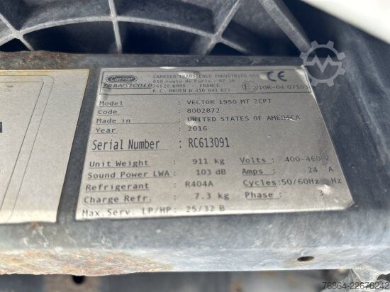 Low loader semitrailer KRONE MULTITEMP KüHLAUFLIEGER,   CARRIER VECTOR 1950 MT 2CPT