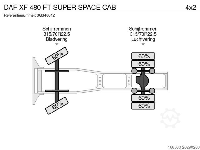 Standard-Traktor DAF XF 480 FT SUPER SPACE CAB