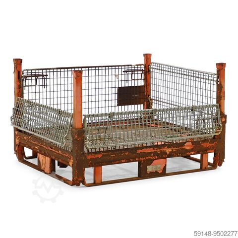 Gebrauchte Gitterbox stapelbar und einklappbar 2 Klappen an 1 kurzen/langseite Seite, L: Kruizinga 98-3236GB