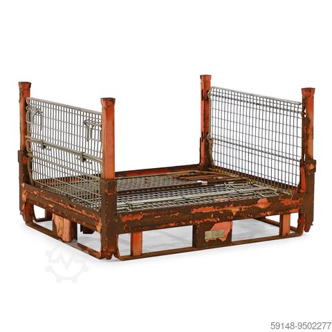 Gebrauchte Gitterbox stapelbar und einklappbar 2 Klappen an 1 kurzen/langseite Seite, L: Kruizinga 98-3236GB