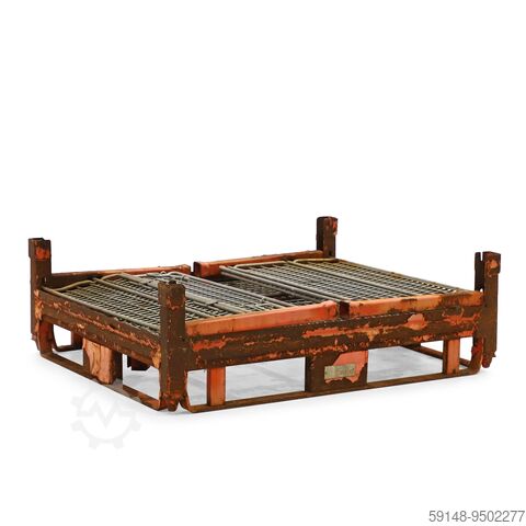 Gebrauchte Gitterbox stapelbar und einklappbar 2 Klappen an 1 kurzen/langseite Seite, L: Kruizinga 98-3236GB