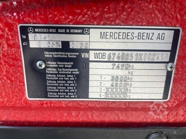 Van Mercedes-Benz 814 4x2 Feuerwehr Ziegler LF 8/6