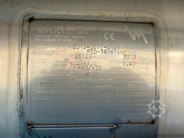 Vacuum tank truck MAN TGM 14.250 VM-Tarm Stainless Steel 4000 l. Kombi