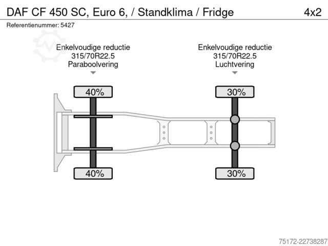 Standard-SZM DAF CF 450 SC, Euro 6, / Standklima / Fridge