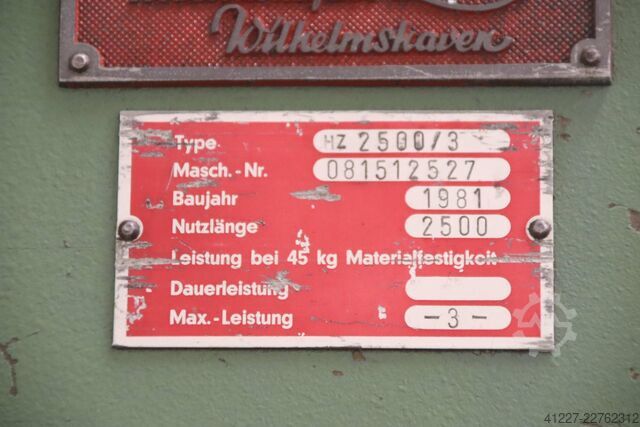 Swivel bending machine 2500 x 3 mm LOTZE HZ 2500/3