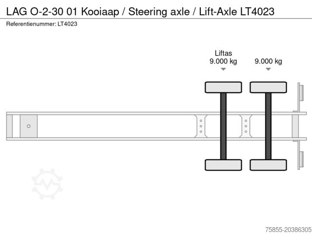 Schiebeplanen LAG O-2-30 01 Kooiaap / Steering axle / Lift-Axle