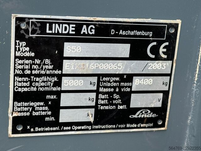 Side loader forklift Linde S50 //Perfect/Lke new/2346 hours