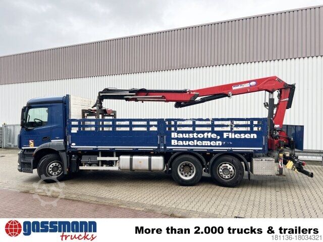 LKW mit Pritsche (offen) Mercedes-Benz Antos 2540 L 6x2, Lenkachse, HMF 2110-L3 Heckkran