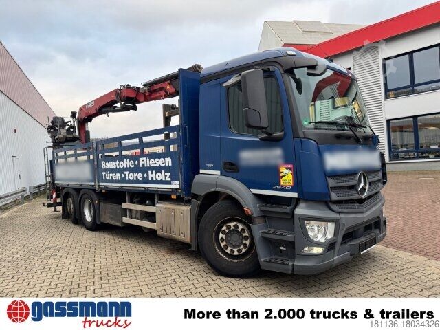 LKW mit Pritsche (offen) Mercedes-Benz Antos 2540 L 6x2, Lenkachse, HMF 2110-L3 Heckkran