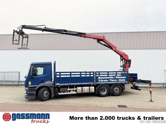 LKW mit Pritsche (offen) Mercedes-Benz Antos 2540 L 6x2, Lenkachse, HMF 2110-L3 Heckkran