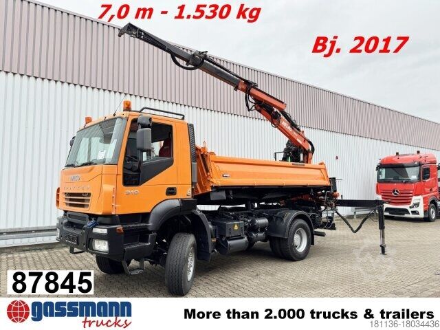 Kipper LKW Iveco Trakker AD190T31W 4x4, absattelbarer Heckkran