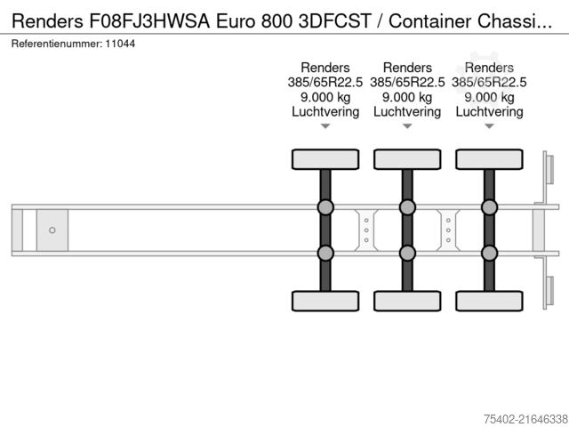 Containertransport Renders F08FJ3HWSA Euro 800 3DFCST / Container Chassis ...