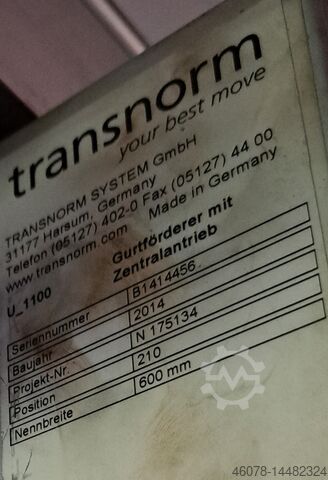 Belt conveyor Transnorm TS 1100 4900-700-600