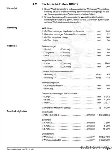 Wälzschälmaschine GLEASON 100PS