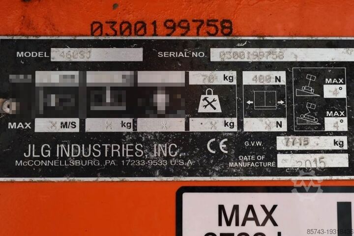 Teleskopbühne JLG 460SJ Diesel, 4x4 Drive, 16m Working Height, 13m R