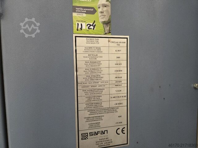 Abkantpresse Safan CNCL K 110 3100 TS2