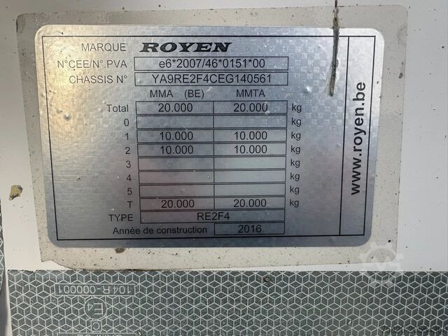 Loading platform Royen RW2F4  2-ASSIGE OPEN LAADBAAK AANHANGWAGEN