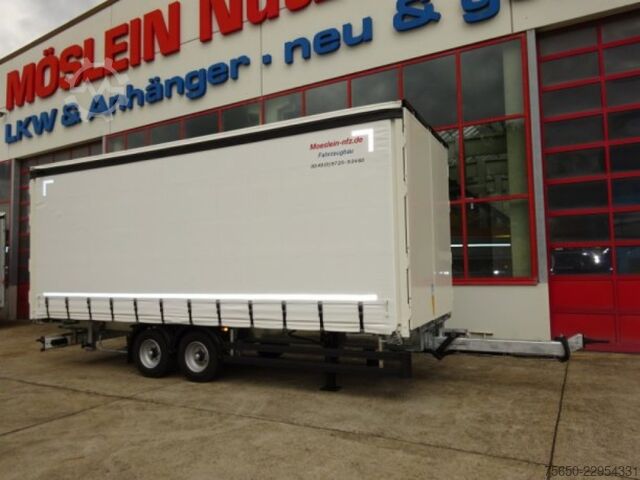 Open trailer with tarp Möslein TPW 105 D Schwebheim  Tandem- Planenanhänger Durchladen