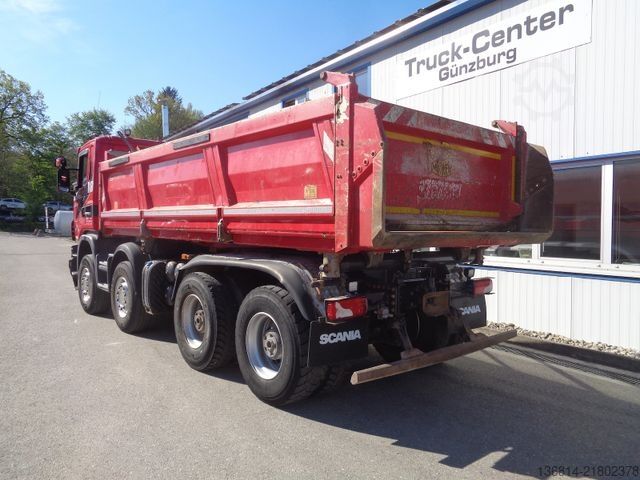 Three-sided tipper truck SCANIA G 440 BB 8x4 Meiller Bordmatik AHK Retarderr
