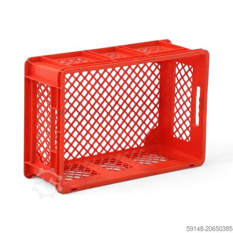 Used Euronorm stacking bins walls + floor perforated, L: 600, W: 400, H: 220 (mm). 41ltr, Kruizinga 98-570GB-PAL