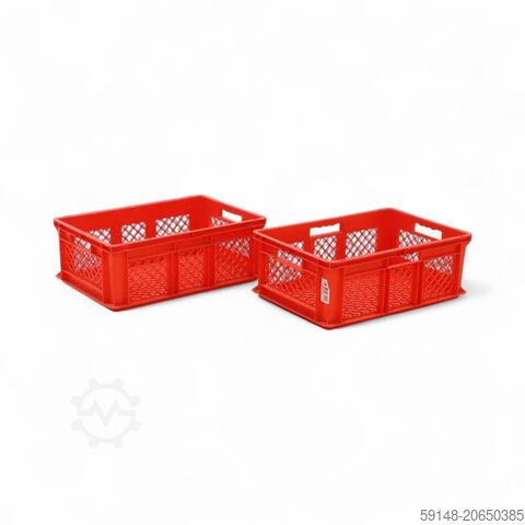 Gebrauchte Eurobehälter perforierte Wände und Boden, L: 600, B: 400, H: 220 (mm).  41ltr, Kruizinga 98-570GB-PAL