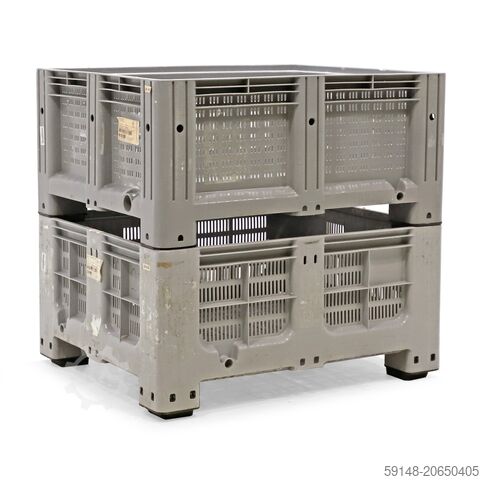 Gebrauchte Palettenboxen perforierte Wände und Boden, L: 1200, B: 1000, H: 545 (mm). Kruizinga 98-7485GB