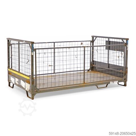 Gebrauchte Gitterbox stapelbar und einklappbar 4 Wände, L: 2100, B: 1200, H: 980 (mm). Kruizinga 98-7589GB