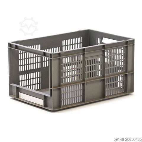 Gebrauchte Eurobehälter mit Grifföffnung, L: 600, B: 400, H: 320 (mm). 60ltr, L: 600, B: Kruizinga 98-7608GB-PAL