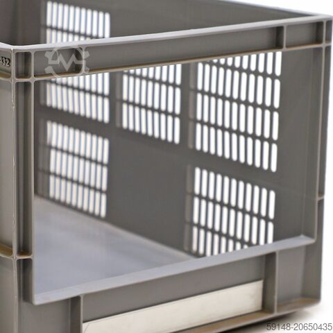 Gebrauchte Eurobehälter mit Grifföffnung, L: 600, B: 400, H: 320 (mm). 60ltr, L: 600, B: Kruizinga 98-7608GB-PAL