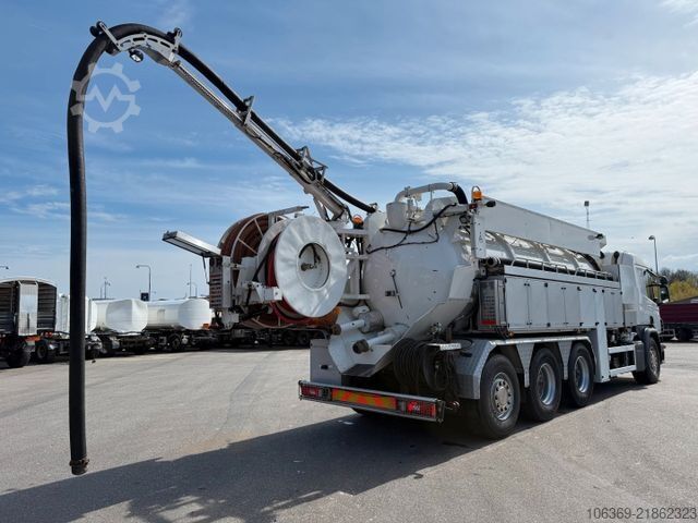 Vacuum tank truck SCANIA P450 8x4*4 Hvidtved Larsen FlexLine 412 PED