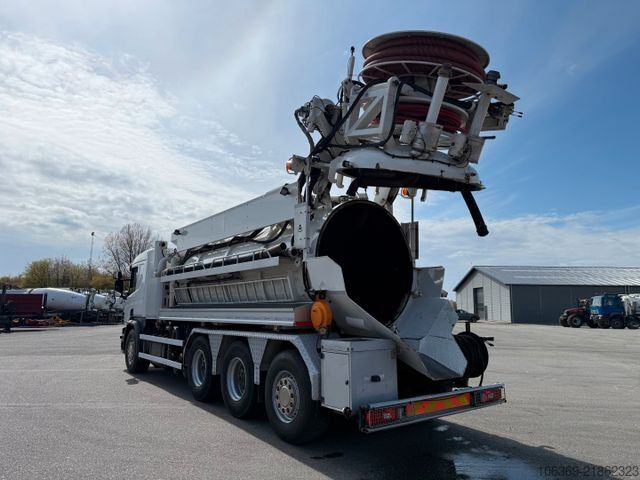 Vacuum tank truck SCANIA P450 8x4*4 Hvidtved Larsen FlexLine 412 PED