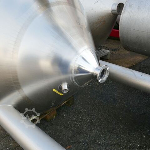 2200 Liter spitzkonischer Behälter aus V4A mit Rührwerksflansch B0092