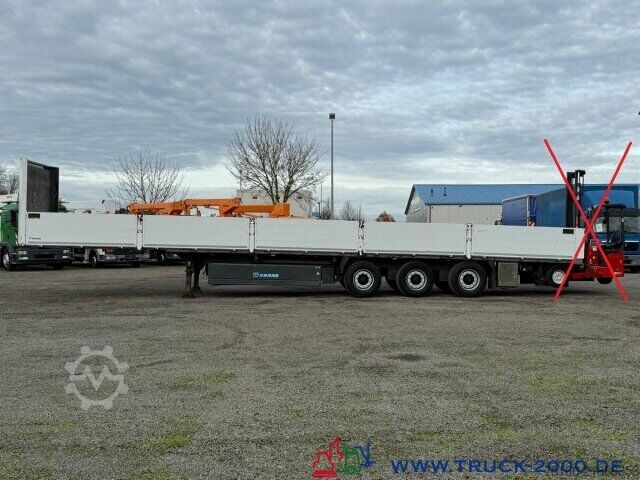 Open semitrailer with tarp Krone Krone Baustoffauflieger + Stapler Vorrichtung