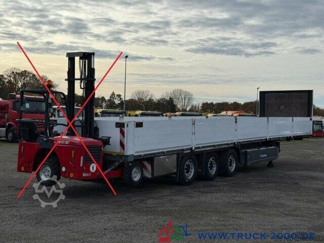 Open semitrailer with tarp Krone Krone Baustoffauflieger + Stapler Vorrichtung