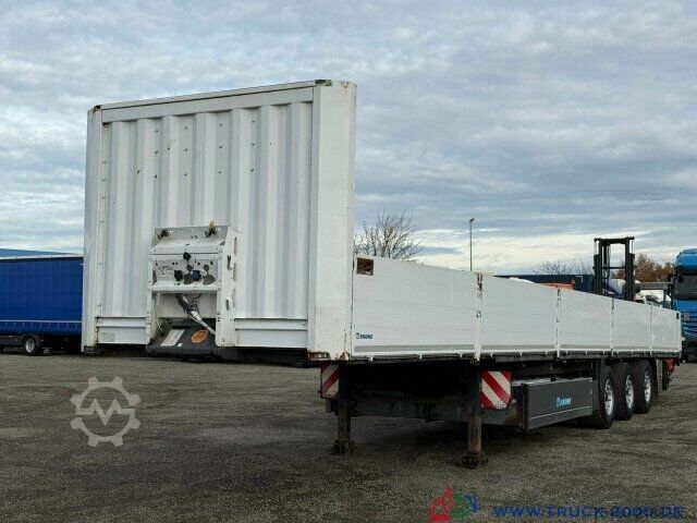 Open semitrailer with tarp Krone Krone Baustoffauflieger + Stapler Vorrichtung