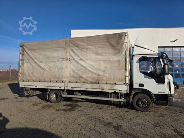 Transporter mit Pritsche & Plane IVECO 80-220 Eurocargo, Gardine, Ladebordwand, 1.Hand